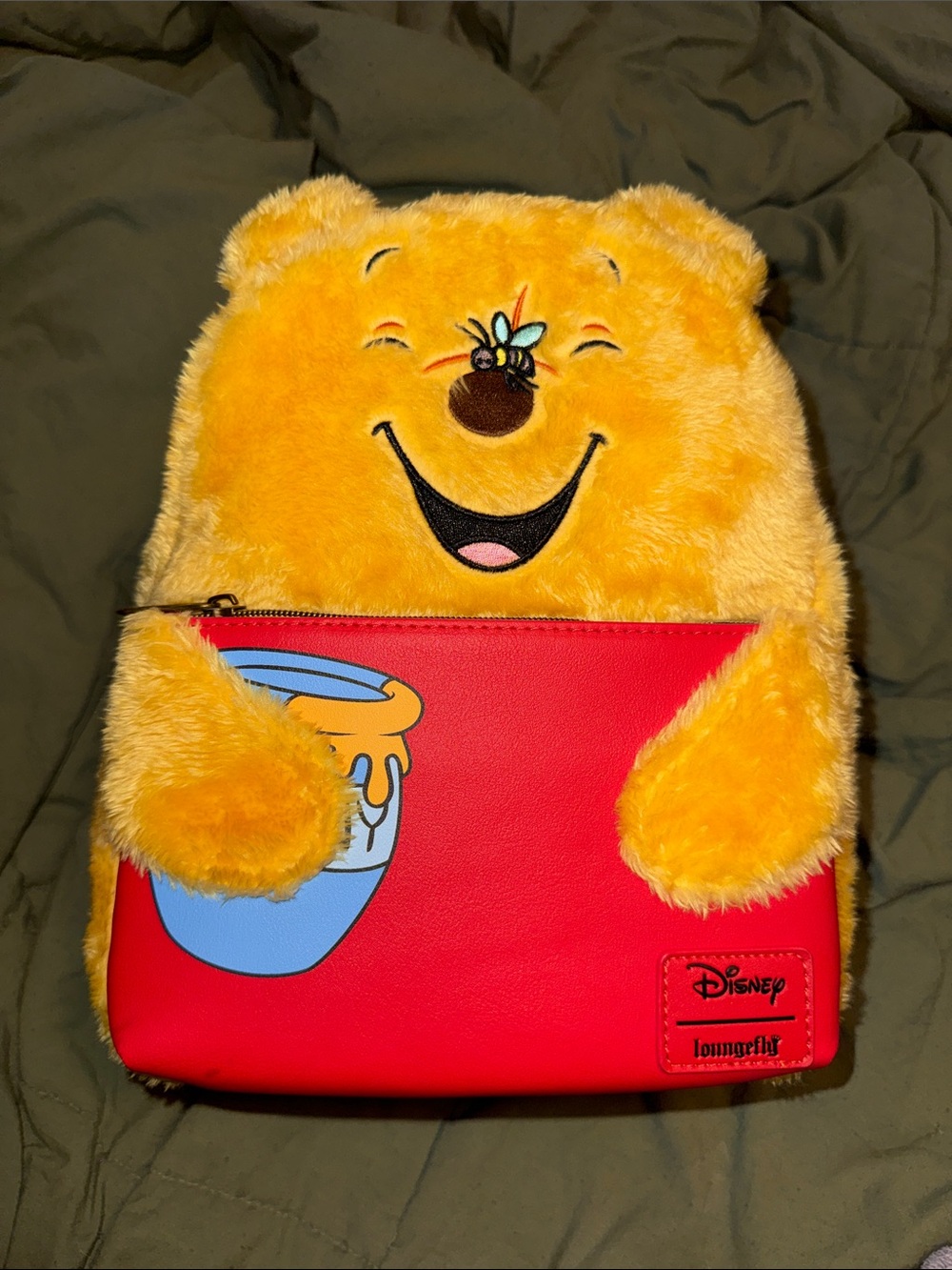 Disney Winnie the Pooh Plush Kids Backpack in Yellow and Red